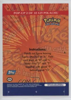 Pikachu Topps Chrome Pokemon TV Animation Edition Pop-Up #2 2000 - Image 2