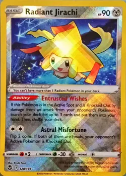 Radiant Jirachi Silver Tempest Pokemon TCG 120/195 Shiny ? ? - Image 1