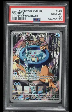 2024 POKEMON SCR EN-STELLAR CROWN ILLUSTRATION RARE #148 SQUIRTLE PSA 10 - Image 1