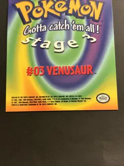 Pokemon Topps Venusaur E3 of 12 Non Holo Blue Label Stage 3 #03 - Image 4