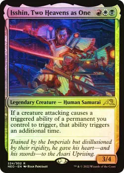 Magic The Gathering MTG ISSHIN, TWO HEAVENS AS ONE FOIL Kamigawa: Neon Dynasty - Image 1