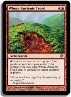 Where Ancients Tread Shards of Alara HEAVILY PLD Red Rare MAGIC CARD ABUGames - Image 1
