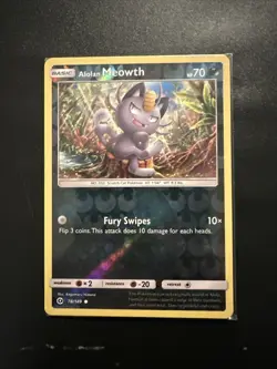 Alolan Meowth - 78/149 - Sun & Moon - Reverse Holo Pokemon NM - Image 1