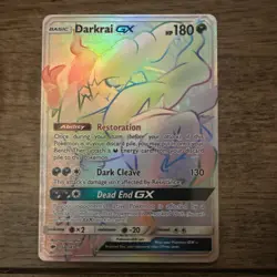 Pokemon Darkrai GX Rainbow Secret Rare Holo Card 158/147 SM Burning Shadows - Image 1