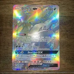 Pokemon Darkrai GX Rainbow Secret Rare Holo Card 158/147 SM Burning Shadows - Image 2