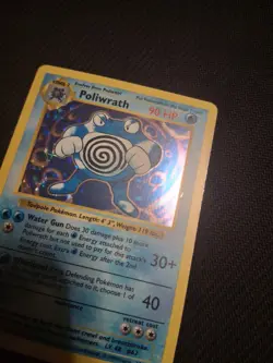 Poliwrath Pokemon TCG Base Set Holo Shadowless Rare Card 13/102 MP Condition - Image 5