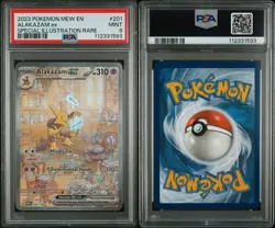 2023 POKEMON MEW EN-151 SPECIAL ILLUSTRATION RARE #201 ALAKAZAM EX PSA 9 - Image 3