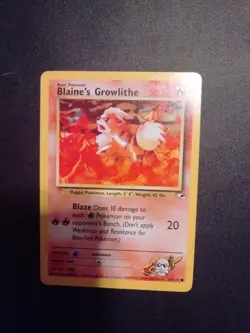 Pokemon Card - Gym Heroes 62/132 - BLAINE'S GROWLITHE (Alternate )- LP - Image 1