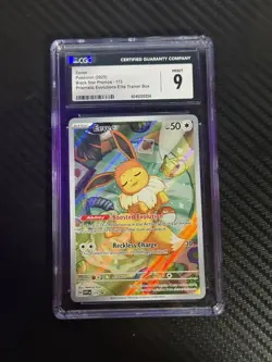2025 POKEMON Prismatic Evolutions ETB Black Star Promo Eevee CGC 9 #173 Card - Image 1