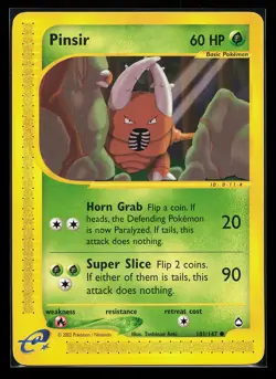 Pinsir 101/147 Common Aquapolis Pokemon Card - Image 1