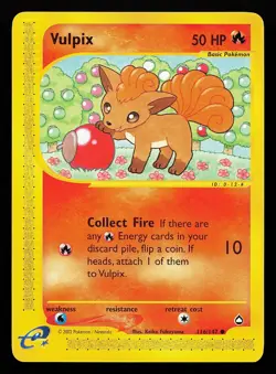 Vulpix 116/147 Common Aquapolis Pokemon Card - Image 1