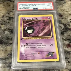2000 Pokemon Gym Heroes 1st Edition #93 Sabrina's Gastly PSA 9 MINT - Image 1
