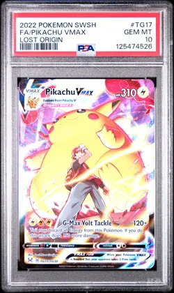 2022 POKEMON SWORD & SHIELD LOST ORIGIN #TG17 FULL ART/PIKACHU VMAX PSA 10 - Image 1
