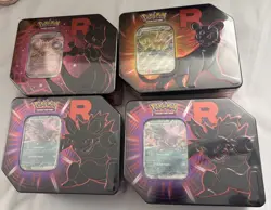 4x Pokemon Destined Rivals Team Rocket Tins Lot Brand New Sealed - Image 1