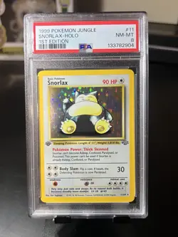 Snorlax 1999 Jungle Set Pokemon Card 1st Edition Holo PSA 8 - Image 1