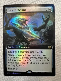 Dancing Sword - Extended Art Foil - Magic MTG 2021 Forgotten Realms NM/M - Image 1
