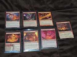 MTG Dragon x7 Sparktongue Dragon/Hellkite Punisher/Young Red Dragon/Red Dragon - Image 1