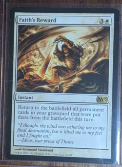 MtG Faith's Reward M13 Rare Regular NM - Image 1