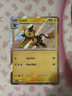 Pokemon TCG Luxio 136/091 SV: Paldean Fates Baby Shiny Holo NM - Image 1