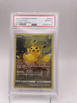 2023 POKEMON CROWN ZENITH FULL ART PIKACHU GG30/GG70 PSA 10 GEM MINT New Cert - Image 1