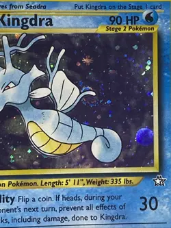 2000 Pokemon Neo Genesis KINGDRA HOLO (SWIRL) 8/111 RARE LP! - Image 3
