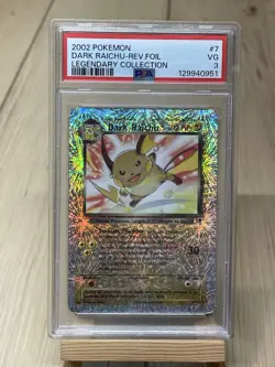 Pokemon 2002 Legendary Collection Dark Raichu 7/110 Reverse Holo PSA 3 - Image 1