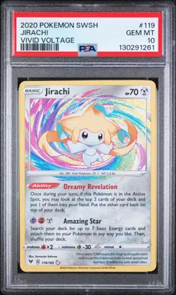 2020 POKEMON SWORD & SHIELD VIVID VOLTAGE #119 JIRACHI PSA 10 - Image 1
