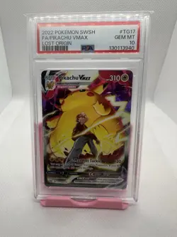 2022 POKEMON SWORD & SHIELD LOST ORIGIN #TG17 FULL ART/PIKACHU VMAX PSA 10 - Image 1