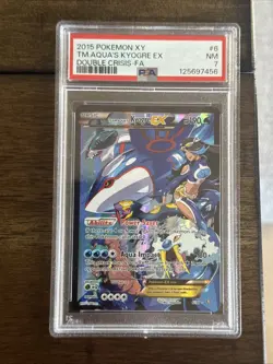 Pokemon TCG 2015 XY Team Aqua's Kyogre-EX Double Crisis PSA 7 - Image 1