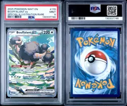 2025 POKEMON WHT EN-WHITE FLARE SPECIAL ILLUSTRATION RARE BOUFFALANT EX PSA 9 - Image 3