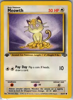 Meowth 1st Edition 56/64 Jungle - Pokemon Card - LP - Image 1
