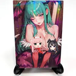Darkstalkers Morrigan Aensland Sexy Lewd Anime Waifu Girl Goddess Story Art Card - Image 2