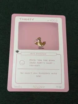 Tweety - Pidgey 1st Edition Pokederp 7/38 Custom Derpy Card - Image 1