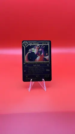 Pokemon Black METAL card for display/gift 1st Edition Dark Charizard Team Rocket - Image 2