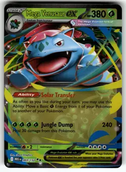 Mega Venusaur ex 003/132 ME01: Mega Evolution NM Pokemon Card TCG - Image 1
