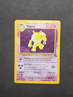 Pokemon TCG Hypno Fossil Holo Card 8/62 Unlimited Rare - Image 1