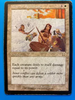 MTG 1x Wave the Reckoning 56 Mercadian Masques Magic the Gathering x1 DAMAGED - Image 1