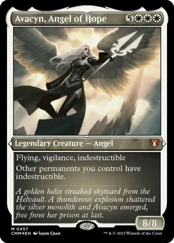 1x Avacyn, Angel of Hope - Foil Etched Light Play, English Commander Masters MTG - Image 1