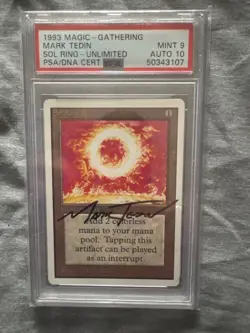 1993 MTG sol ring unlimited signed I HAVE NOT SEEN ANOTHER auto 10 - Image 1