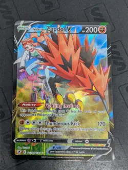 Pokemon TCG Galarian Zapdos V TG19/TG30 Astral Radiance Trainer Gallery Holo - Image 1