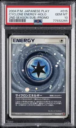 2004 POKEMON JPN PLAY PROMO 2ND SEASON SUBSCRIPTION CYCLONE ENERGY-HOLO PSA 10 - Image 1