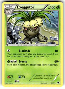 Pokemon Exeggutor Rare (Non-Holo) B&W Plasma Freeze 5/116 NM - Image 1