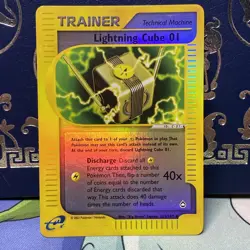Lightning Cube 01 127/147 Uncommon Reverse Holo Aquapolis Pokemon NM - Image 1