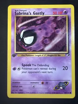 Sabrina's Gastly 093/132 Gym Heroes Regular 1st Edition Pokemon MJ - Image 1