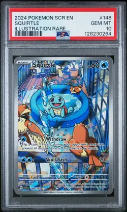 2024 POKEMON SCR EN-STELLAR CROWN ILLUSTRATION RARE #148 SQUIRTLE PSA 10 - Image 1