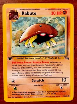 Kabuto - 1st Edition - Fossil 50/62 - NM Condition - Pokemon TCG WOTC 1999 - Image 1