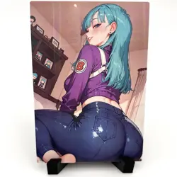 Dragon Ball Z Bulma Sexy Hot Anime Waifu Girl Lewd Doujin Goddess Story Art Card - Image 1