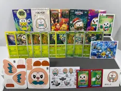 Pokemon Lot of Cards and Stickers All Rowlet #722 Rowlet Only Pokemon Lot of 22 - Image 1