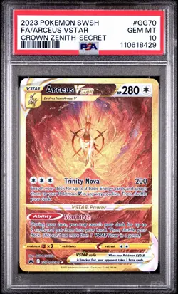 PSA 10 Arceus VSTAR (Secret) GG70/GG70 Crown Zenith PSA 10 Mint 2023 Graded Card - Image 1