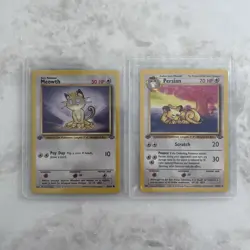 1999 English Pokemon Meowth and Persian Original Cards - Image 1